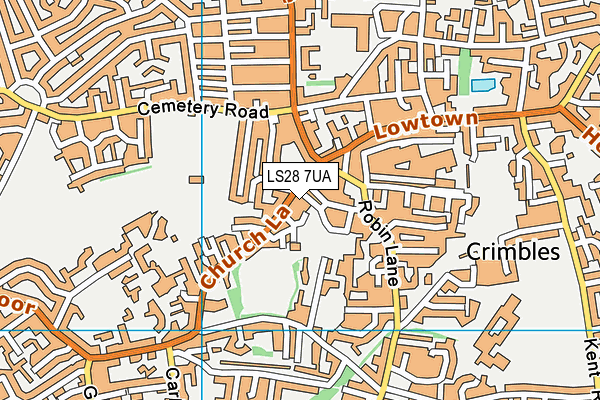 LS28 7UA map - OS VectorMap District (Ordnance Survey) LS28 7UA map - OS VectorMap District (Ordnance Survey)