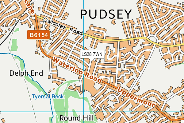LS28 7WN map - OS VectorMap District (Ordnance Survey)