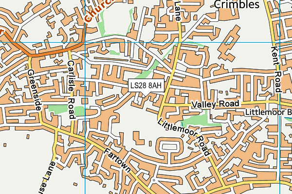 LS28 8AH map - OS VectorMap District (Ordnance Survey) LS28 8AH map - OS VectorMap District (Ordnance Survey)