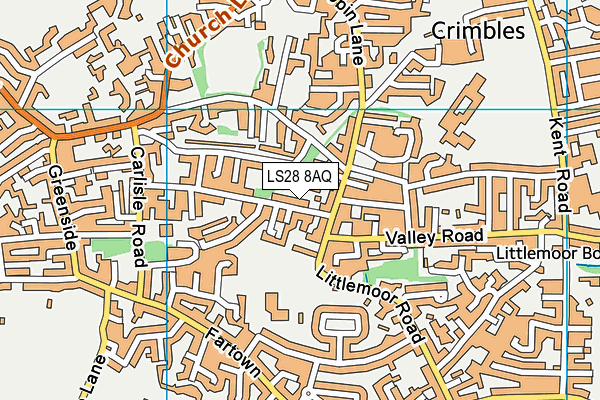 LS28 8AQ map - OS VectorMap District (Ordnance Survey) LS28 8AQ map - OS VectorMap District (Ordnance Survey)