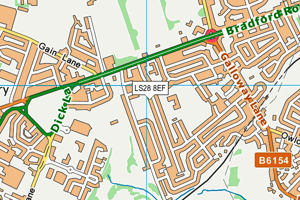 LS28 8EF map - OS VectorMap District (Ordnance Survey)