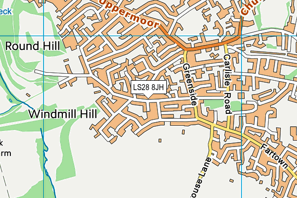 LS28 8JH map - OS VectorMap District (Ordnance Survey) LS28 8JH map - OS VectorMap District (Ordnance Survey)