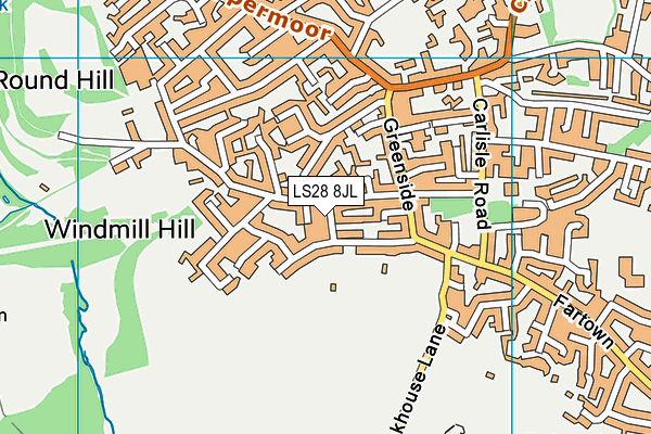 LS28 8JL map - OS VectorMap District (Ordnance Survey) LS28 8JL map - OS VectorMap District (Ordnance Survey)