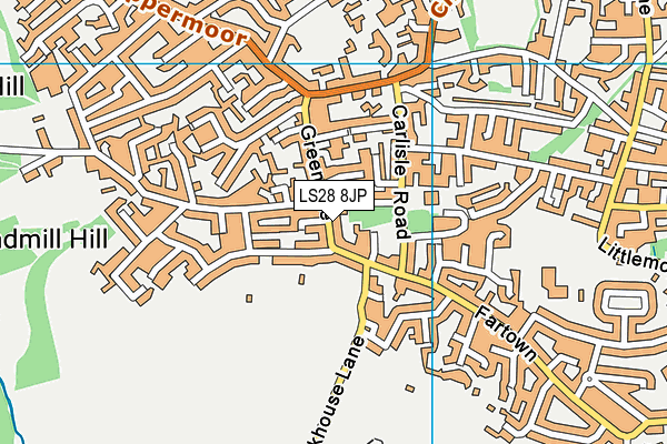 LS28 8JP map - OS VectorMap District (Ordnance Survey) LS28 8JP map - OS VectorMap District (Ordnance Survey)