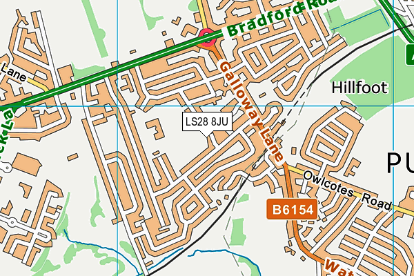 LS28 8JU map - OS VectorMap District (Ordnance Survey) LS28 8JU map - OS VectorMap District (Ordnance Survey)