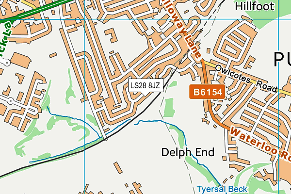 LS28 8JZ map - OS VectorMap District (Ordnance Survey) LS28 8JZ map - OS VectorMap District (Ordnance Survey)