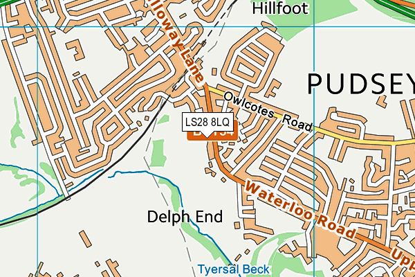 LS28 8LQ map - OS VectorMap District (Ordnance Survey) LS28 8LQ map - OS VectorMap District (Ordnance Survey)