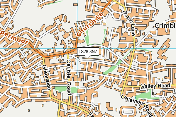 LS28 8NZ map - OS VectorMap District (Ordnance Survey) LS28 8NZ map - OS VectorMap District (Ordnance Survey)