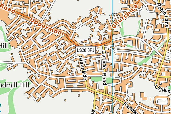 LS28 8PJ map - OS VectorMap District (Ordnance Survey) LS28 8PJ map - OS VectorMap District (Ordnance Survey)