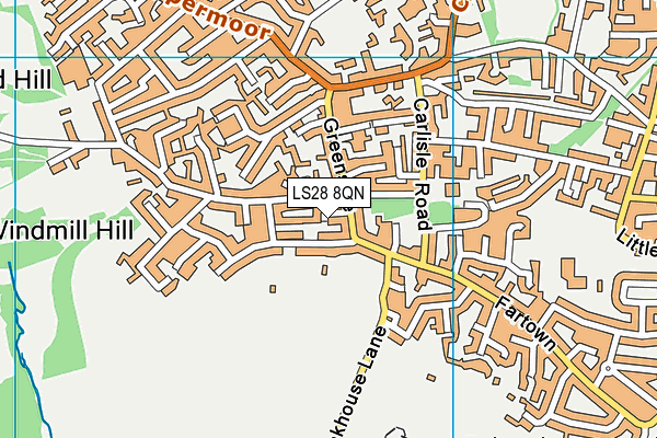 LS28 8QN map - OS VectorMap District (Ordnance Survey) LS28 8QN map - OS VectorMap District (Ordnance Survey)
