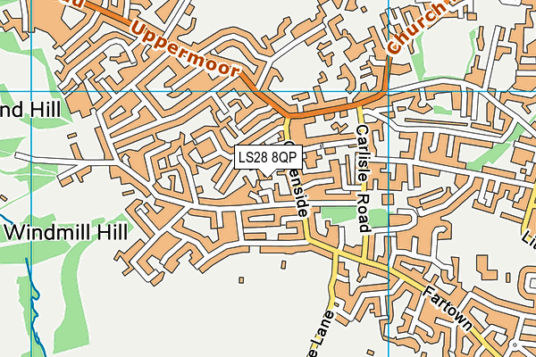 LS28 8QP map - OS VectorMap District (Ordnance Survey) LS28 8QP map - OS VectorMap District (Ordnance Survey)