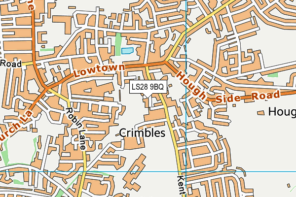 LS28 9BQ map - OS VectorMap District (Ordnance Survey) LS28 9BQ map - OS VectorMap District (Ordnance Survey)