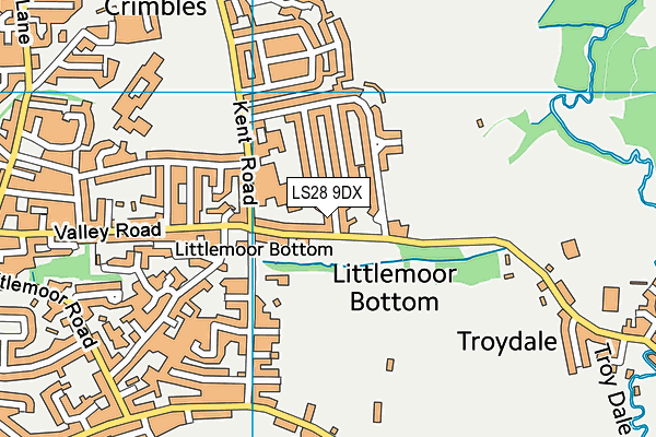 LS28 9DX map - OS VectorMap District (Ordnance Survey) LS28 9DX map - OS VectorMap District (Ordnance Survey)