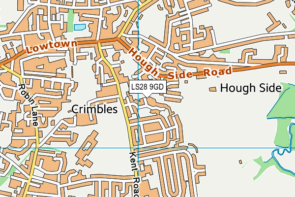 LS28 9GD map - OS VectorMap District (Ordnance Survey)