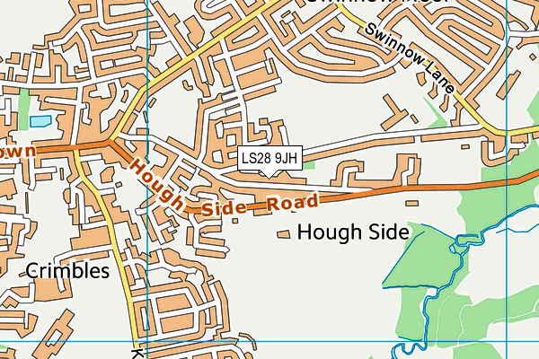 LS28 9JH map - OS VectorMap District (Ordnance Survey) LS28 9JH map - OS VectorMap District (Ordnance Survey)