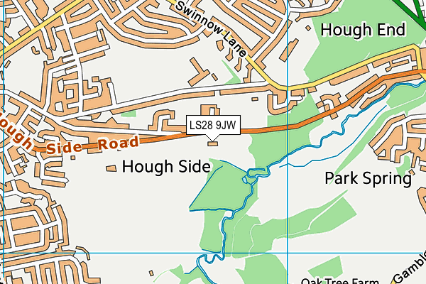 LS28 9JW map - OS VectorMap District (Ordnance Survey)
