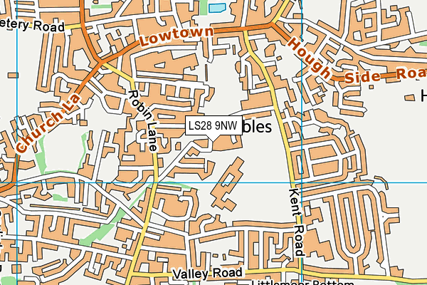 LS28 9NW map - OS VectorMap District (Ordnance Survey) LS28 9NW map - OS VectorMap District (Ordnance Survey)