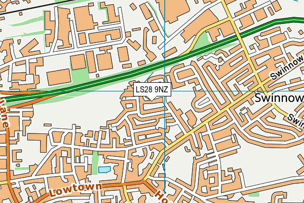LS28 9NZ map - OS VectorMap District (Ordnance Survey) LS28 9NZ map - OS VectorMap District (Ordnance Survey)