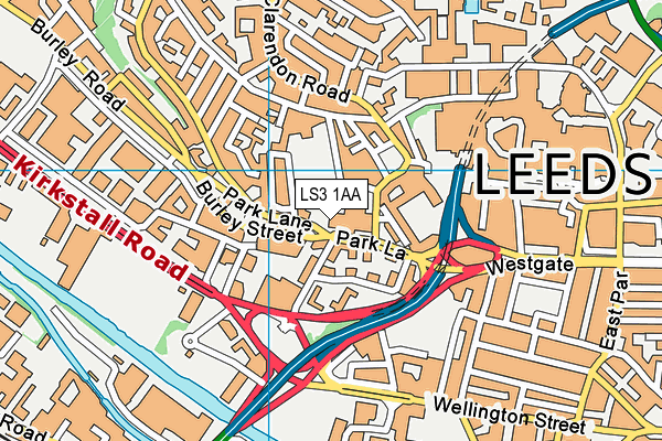 LS3 1AA map - OS VectorMap District (Ordnance Survey) LS3 1AA map - OS VectorMap District (Ordnance Survey)