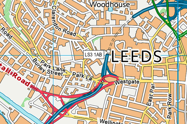 LS3 1AB map - OS VectorMap District (Ordnance Survey) LS3 1AB map - OS VectorMap District (Ordnance Survey)