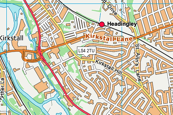 LS4 2TU map - OS VectorMap District (Ordnance Survey) LS4 2TU map - OS VectorMap District (Ordnance Survey)