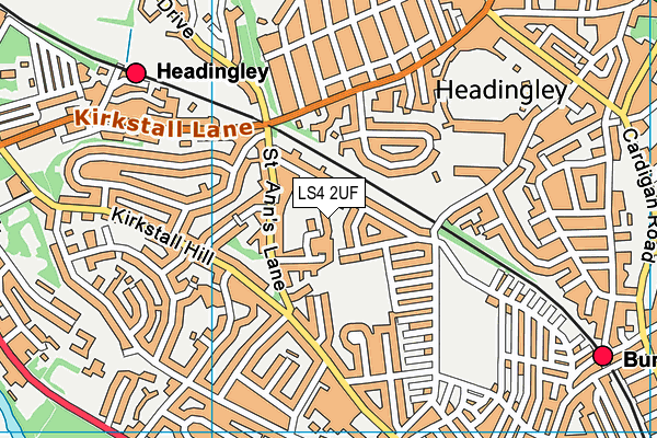 LS4 2UF map - OS VectorMap District (Ordnance Survey) LS4 2UF map - OS VectorMap District (Ordnance Survey)