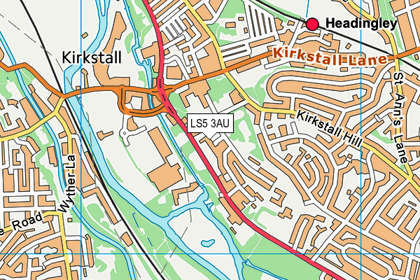 LS5 3AU map - OS VectorMap District (Ordnance Survey) LS5 3AU map - OS VectorMap District (Ordnance Survey)