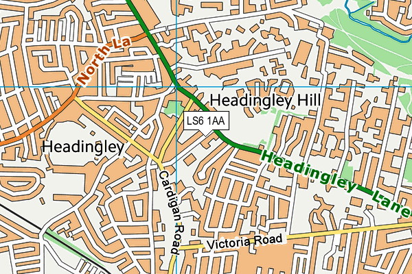 LS6 1AA map - OS VectorMap District (Ordnance Survey) LS6 1AA map - OS VectorMap District (Ordnance Survey)