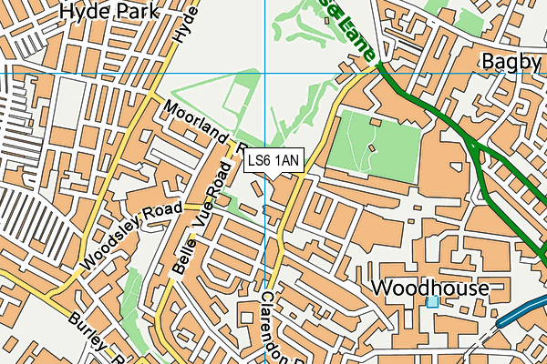 LS6 1AN map - OS VectorMap District (Ordnance Survey) LS6 1AN map - OS VectorMap District (Ordnance Survey)