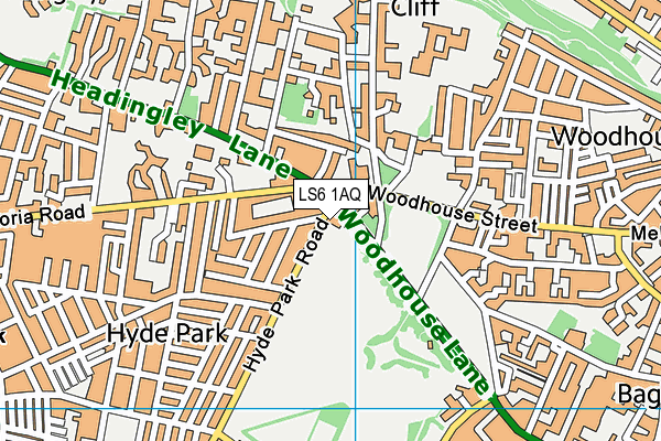 LS6 1AQ map - OS VectorMap District (Ordnance Survey) LS6 1AQ map - OS VectorMap District (Ordnance Survey)