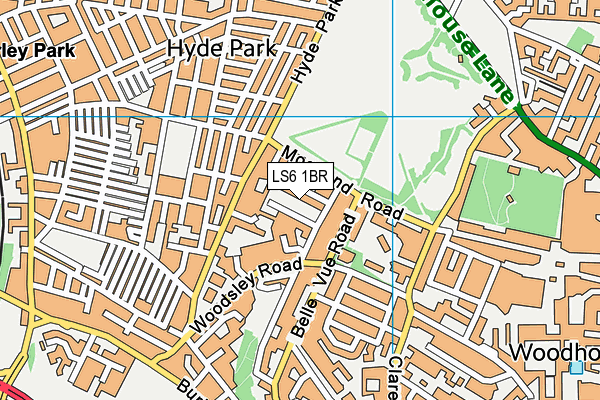 LS6 1BR map - OS VectorMap District (Ordnance Survey) LS6 1BR map - OS VectorMap District (Ordnance Survey)