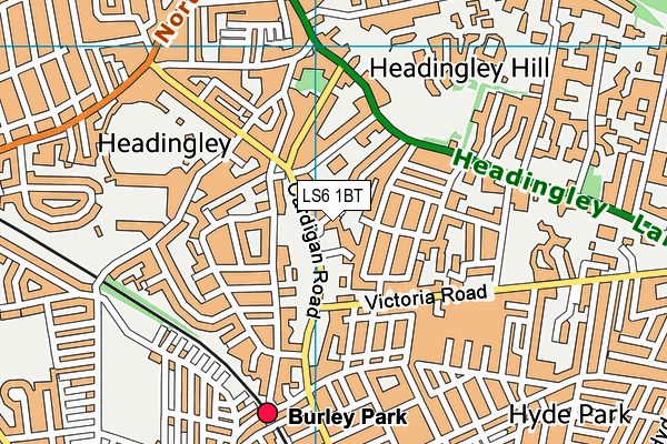 LS6 1BT map - OS VectorMap District (Ordnance Survey) LS6 1BT map - OS VectorMap District (Ordnance Survey)