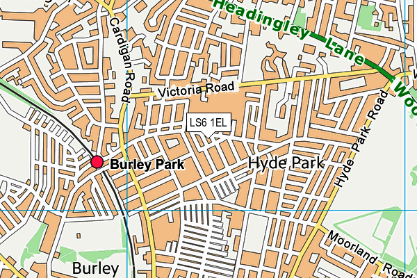 LS6 1EL map - OS VectorMap District (Ordnance Survey) LS6 1EL map - OS VectorMap District (Ordnance Survey)