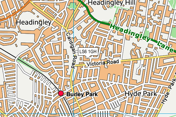 LS6 1GH map - OS VectorMap District (Ordnance Survey) LS6 1GH map - OS VectorMap District (Ordnance Survey)