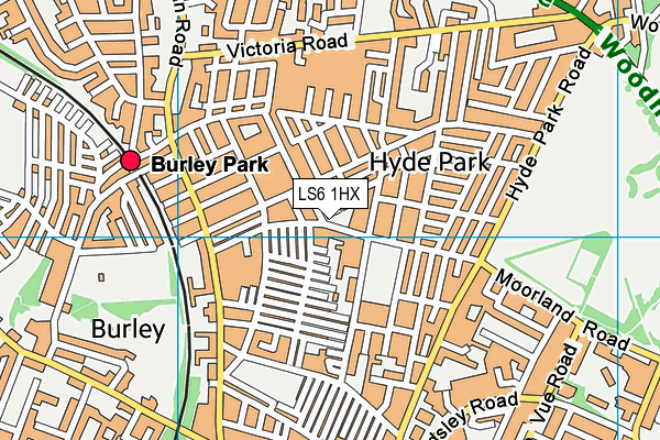 LS6 1HX map - OS VectorMap District (Ordnance Survey)