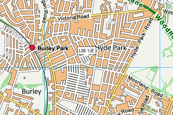 LS6 1JE map - OS VectorMap District (Ordnance Survey) LS6 1JE map - OS VectorMap District (Ordnance Survey)