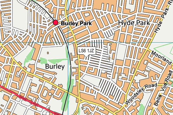 LS6 1JZ map - OS VectorMap District (Ordnance Survey)
