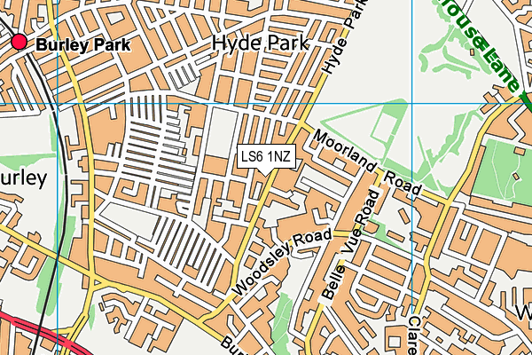 LS6 1NZ map - OS VectorMap District (Ordnance Survey) LS6 1NZ map - OS VectorMap District (Ordnance Survey)
