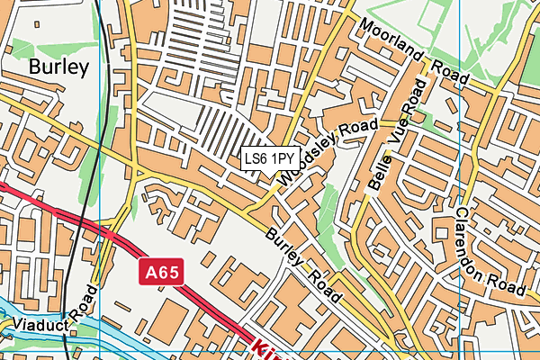 LS6 1PY map - OS VectorMap District (Ordnance Survey) LS6 1PY map - OS VectorMap District (Ordnance Survey)