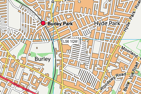 LS6 1QW map - OS VectorMap District (Ordnance Survey) LS6 1QW map - OS VectorMap District (Ordnance Survey)