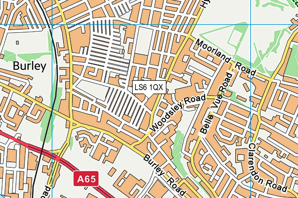 LS6 1QX map - OS VectorMap District (Ordnance Survey) LS6 1QX map - OS VectorMap District (Ordnance Survey)