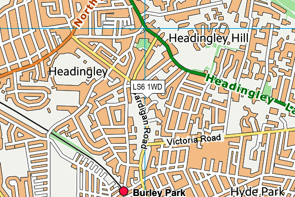 LS6 1WD map - OS VectorMap District (Ordnance Survey) LS6 1WD map - OS VectorMap District (Ordnance Survey)