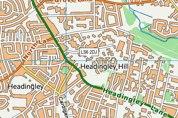 LS6 2DJ map - OS VectorMap District (Ordnance Survey) LS6 2DJ map - OS VectorMap District (Ordnance Survey)