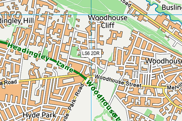 LS6 2DR map - OS VectorMap District (Ordnance Survey) LS6 2DR map - OS VectorMap District (Ordnance Survey)