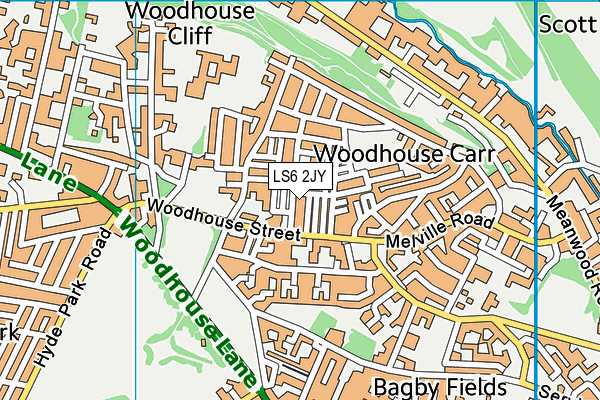 LS6 2JY map - OS VectorMap District (Ordnance Survey) LS6 2JY map - OS VectorMap District (Ordnance Survey)