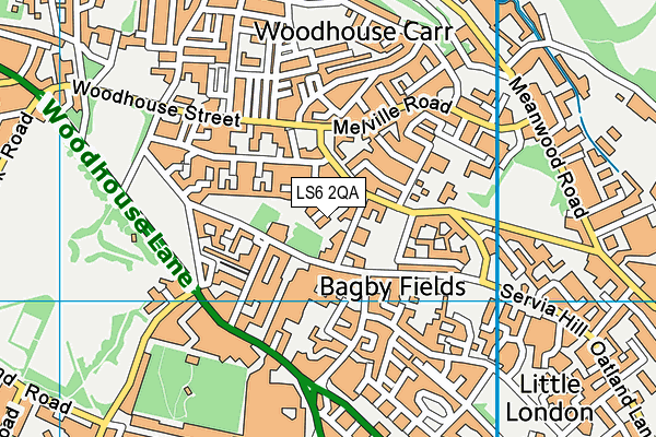 LS6 2QA map - OS VectorMap District (Ordnance Survey) LS6 2QA map - OS VectorMap District (Ordnance Survey)