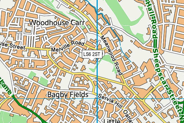LS6 2ST map - OS VectorMap District (Ordnance Survey) LS6 2ST map - OS VectorMap District (Ordnance Survey)