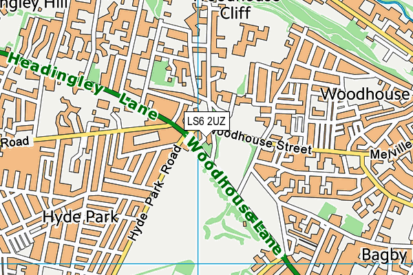 LS6 2UZ map - OS VectorMap District (Ordnance Survey) LS6 2UZ map - OS VectorMap District (Ordnance Survey)