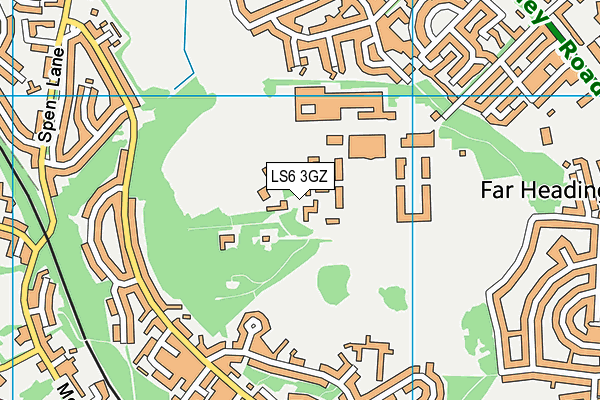 LS6 3GZ map - OS VectorMap District (Ordnance Survey) LS6 3GZ map - OS VectorMap District (Ordnance Survey)