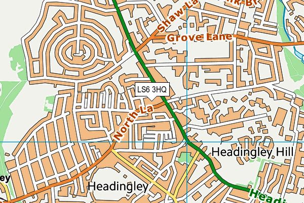 LS6 3HQ map - OS VectorMap District (Ordnance Survey) LS6 3HQ map - OS VectorMap District (Ordnance Survey)